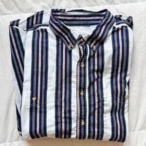 Vintage 90s basic editions striped button down shirt sz XXL cotton western work